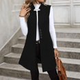 thumbnail image 5 of Women's Fashionable Casual Lapel Buttoned Waistcoat Sleeveless Solid-Colour Jacket for Women's Casual Fashion and Apparel,Black,L, 5 of 6