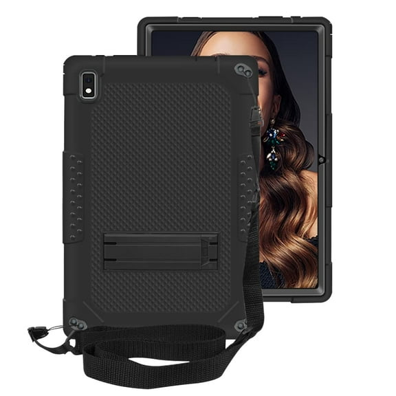 SOATUTO Case for Vastking KingPad K10 / K10 Pro / Z10 / For Sgin 10.1 Tablet Heavy Duty Hybrid Shockproof Kids Friendly Cover with Kickstand Shoulder Strap For Vastking KingPad K10 Pro - Black Black