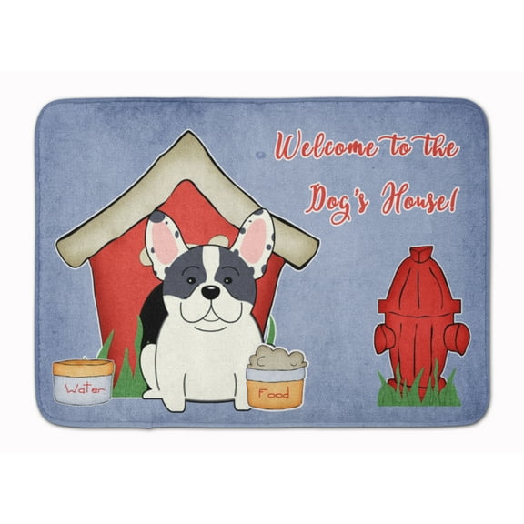 Dog House Collection French Bulldog Piebald Machine Washable Memory Foam Mat