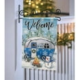 thumbnail image 5 of Welcome Winter Camping RV Decorative Garden Flag, Christmas Snowman Camper Bonfire Pine Tree Yard Outside Decorations, Seasonal Snowflake Burlap Outdoor Small Home Decor Double Sided 12.5 x 18, 5 of 6