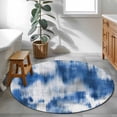 thumbnail image 3 of Round Rug 4Ft Washable Non-Slip, Blue Grey Circle Area Rugs for Living Room Bedroom, Modern Abstract Gradient Texture Aesthetic Indoor Floor Mats Carpet Runner for Home Decor Aesthetic, 3 of 8