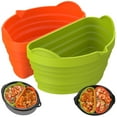thumbnail image 1 of 2Pcs Slow Cooker Divider Liner for 6QT Reusable Silicone Divider Insert Dishwasher Safe Silicone Divider Leakproof Slow Cooker Liner Foldable Durable, 1 of 10