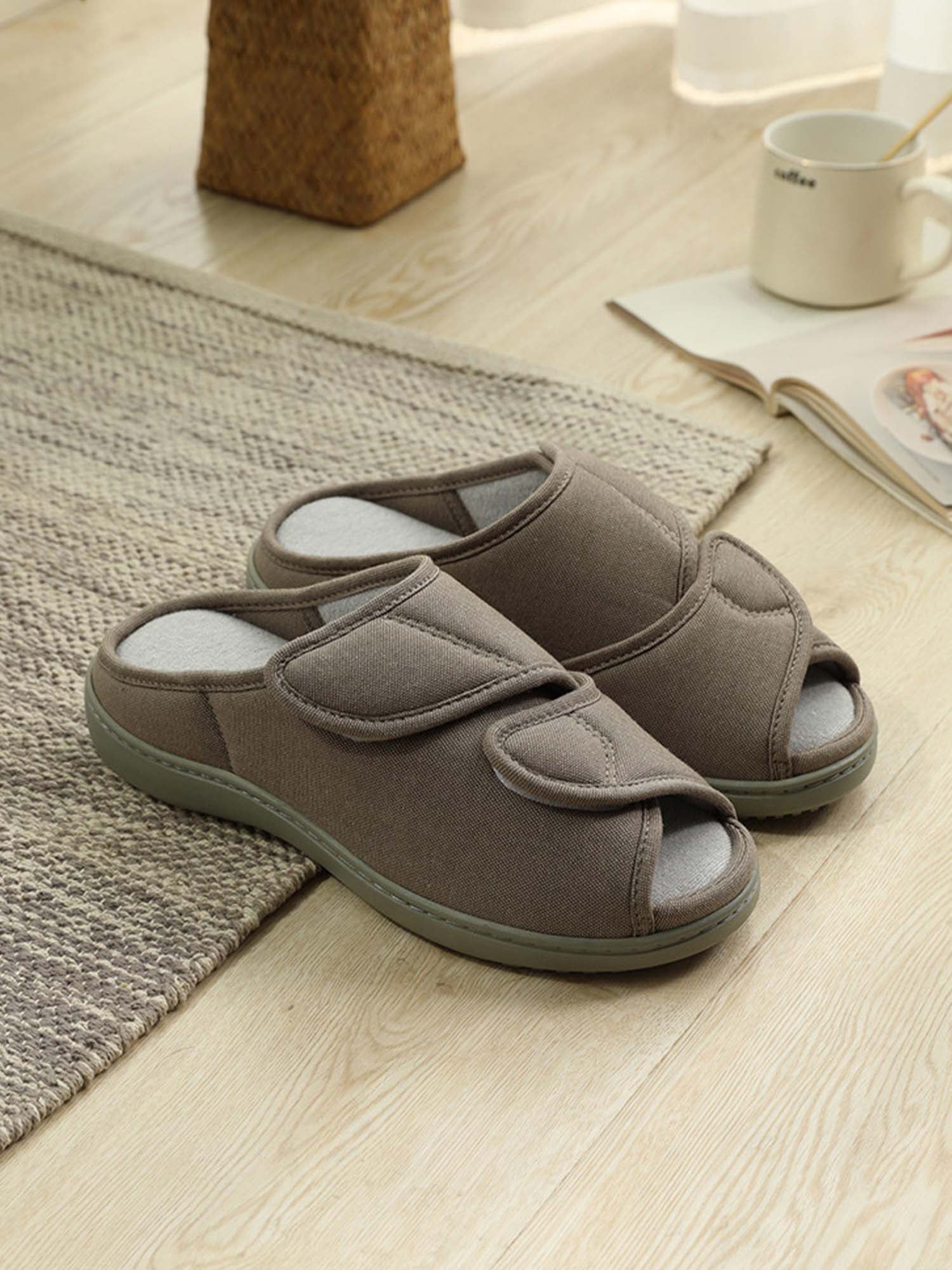 Rockomi Diabetic Shoes Slippers for Women Toe Sandals for Swollen Feet Edema with Adjustable 8-8.5 - Walmart.com