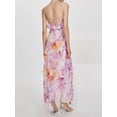 thumbnail image 6 of Women'S Summer Sleeveless Wrap Ruffle V Neck Floral Front-Slit Sundress Maxi Dress M, 6 of 9