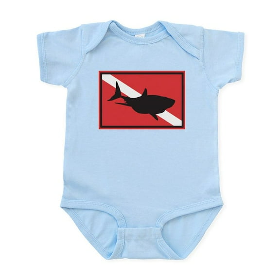 CafePress - Shark Diving Flag Infant Bodysuit - Baby Light Bodysuit, Size Newborn - 24 Months