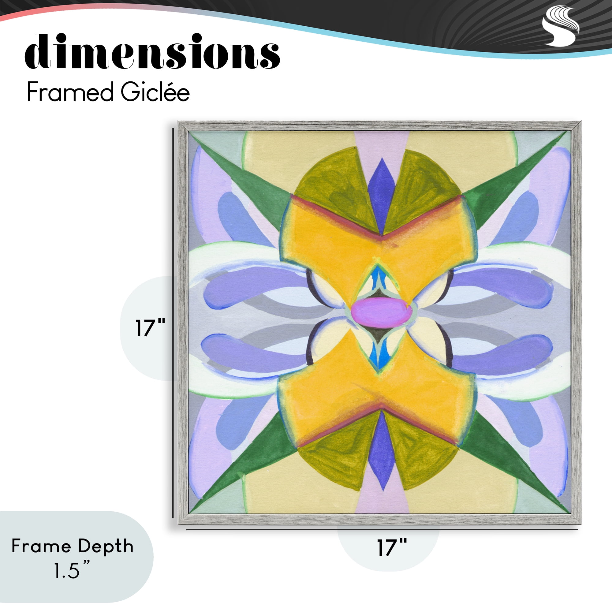 Stupell Industries Revival Kaleidoscope Symmetry Gray Framed Giclee Art, design by Melissa Wang