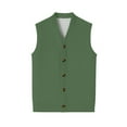 thumbnail image 5 of Resicozy Men's Sweater Vest Solid Color V-Neck Sleeveless Knitted Button Down Cardigan Big and Tall Vest Army Green M, 5 of 6