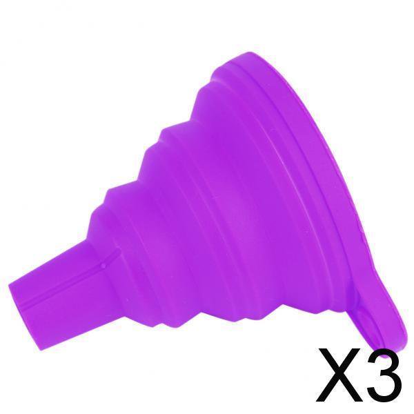 3x de Embudo de Silicona Plegable, Embudo Plegable de Silicona para Cocina Imprescindible para Cocinar, Botella de Agua, Líquidos Y Polvos 3 piezas