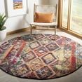 thumbnail image 3 of SAFAVIEH Monaco Marisa Southwestern Area Rug, Purple/Orange, 6'7" x 6'7" Round, 3 of 6