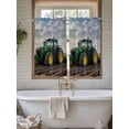 thumbnail image 7 of Kitchen Curtains 45 Inches length, Farm Tractor Window Treatment Curtain Drapes, Green Truck Country Rustic Field Harvester Lightweight Window Panels for Living Room Bedroom, 52"x45", 2 Panels, 7 of 7