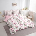 thumbnail image 3 of Homewish Romantic Ribbon Bow Twin Bedding Sets 7-Piece for Kids, Spring Pink Rose Floral Bedding Comforter Set, Kawaii Cartoon Reversible Sheet Sets, Ultra Soft Bedroom Decor, 3 of 7