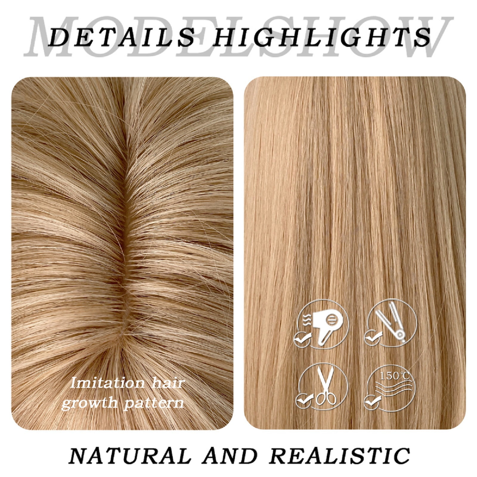Adakot Blonde Wigs for Women, Long Straight Women's Lace Front Wigs Natural Hair Color