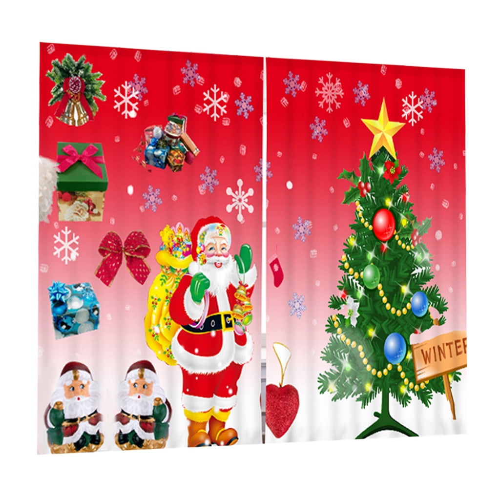 2x Blackout Insulated Window Curtains Pleated Drape Christmas Room Balcony Décor 