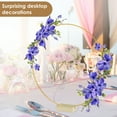 thumbnail image 6 of NUAHRHY 10pcs Metal Floral Hoop Centerpiece 12inch Round Macrame Gold Hoop Ring with Wood Stands for Wedding Birthday Party, 6 of 9