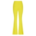 thumbnail image 5 of Feancey High Waist Flare Pants for Women Milk Silk Soft Bootcut Leggings Tummy Control Sports Yoga Pants Stretchy Slim Fit Athletic Tights Today's Sales Yellow S, 5 of 7