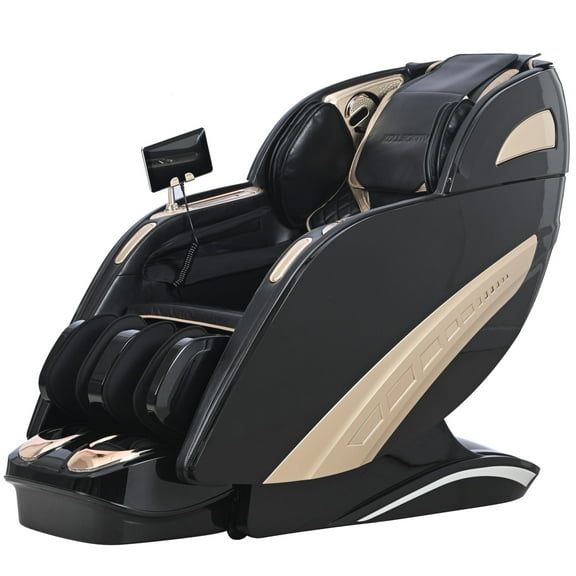 4D Massage Chair Zero Gravity Full Body Shiatsu Stretch SL Track, Heating, Voice Control, Upgraded Footrest, Black
