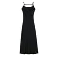 thumbnail image 3 of new summer women's fashionable temperament hollow texture suspender waist dress-SoftRed-M, 3 of 7