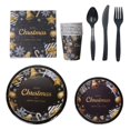 thumbnail image 4 of Christmas Decorations Tableware 68PCS 7 Christmas Party Disposable Tableware Include Paper Plate Cup Napkin Fork Spoon (Random Flatware) Plastic knife and fork set, 4 of 6