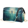 thumbnail image 2 of Women's Leather Shoulder Bag Crossbody Purse with Zipper Pockets Waterproof PU Handbag Tranquility Dragonfly, 2 of 6