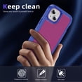 thumbnail image 7 of Rugged Case for iPhone 14 Plus, Heavy Duty Double Layer Toughness Protection Phone Cover Military Grade Shockproof Drop Resistant Frosted Matte Durable Case for iPhone 14 Plus, Blue+Rose, 7 of 7