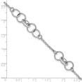 thumbnail image 3 of Auriga 925 Sterling Silver Rhodium Plated Fancy Circles Bracelet 7inch for Women, 3 of 6