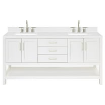 Ariel S072dcqrvo Magnolia 72" Free Standing Double Basin Vanity Set - White