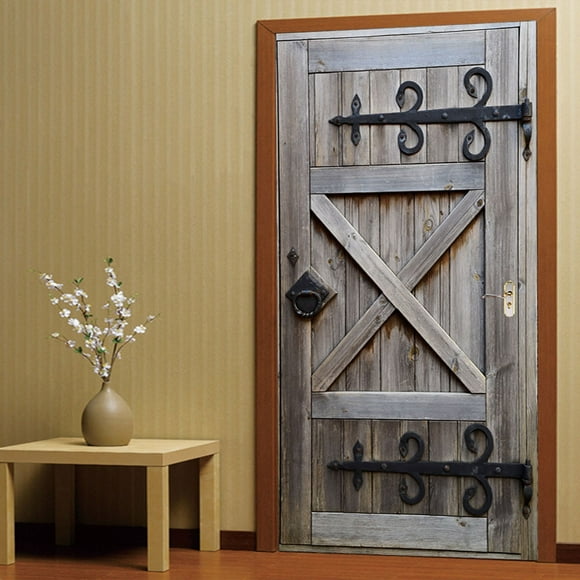 EGNMCR Wall Stickers, Cute Stickers Door Stickers: Vintage European Style Wooden Doors, Home Wooden Doors, Renovated Decorative Wall Stickers Sticker Sticker