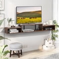 thumbnail image 4 of LOKOOY Mueble Flotante para TV 70" con Luces LED, Repisas Flotantes para TV -Ideal Almacenamiento Debajo, con 4 Enchufes y 3 Espacios Abiertos, Sencillo y Ahorra Espacio, Marr&oacute;n R&, 4 of 8