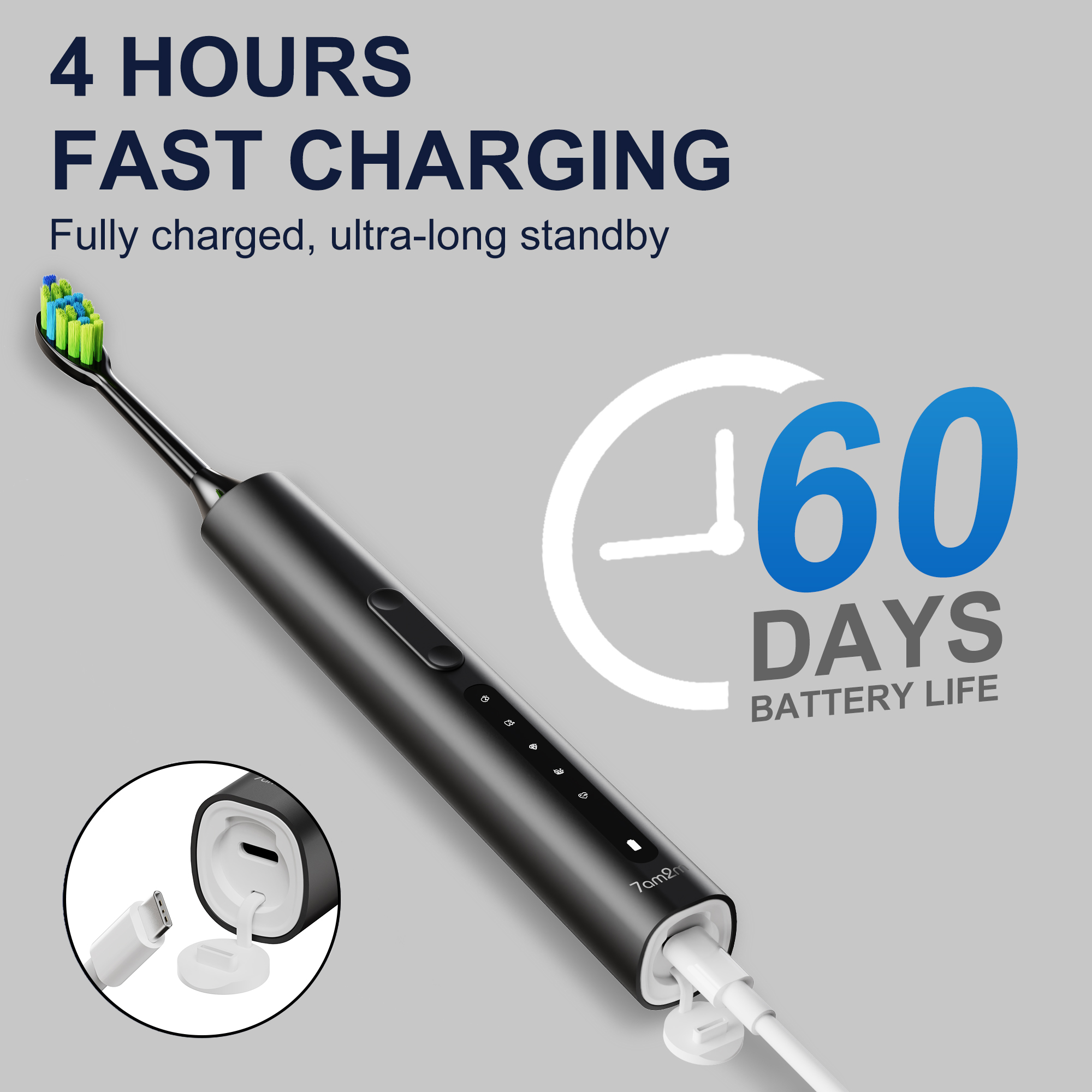 7AM2M Sonic Electric Toothbrush, Rechargeable photo 5
