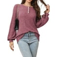 thumbnail image 3 of Fantaslook Henley Long Sleeve Shirts for Women Casual Tunic Tops Fall Dressy Blouses Lightweight Pullover, 3 of 7