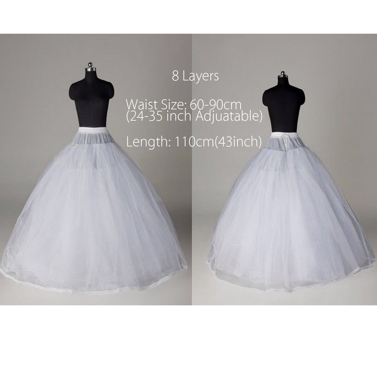 43/'/' 110cm Wedding Bridal Underskirt Petticoat Skirt Prom Dress Crinoline Party