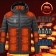 thumbnail image 2 of Mens Long Sleeve, Casual Solid Zipper Jacket with Heating Pockets, 2 of 9