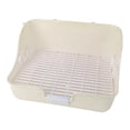 thumbnail image 3 of Caja de arena para conejos, jaula para mascotas, bandeja, accesorios para mascotas, animales pequeños, ropa de cama para mascotas pequeñas blanco, 3 of 9