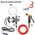 thumbnail image 4 of Bomba de hidrolavadora eléctrica inteligente portátil Bang4buck de 100 W, 160 PSI, 12 V, potente kit de lavado con manguera de PVC de 6,5 m para el hogar, el coche, el jardín y proyectos (100 W, mangu, 4 of 5