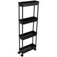 4 Tier Slim Storage Cart,Rolling Storage Trolley with Wheels,Narrow