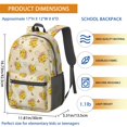 thumbnail image 3 of Sunflower and Hydrangea Cream Pattern 17" Waterproof Oxford School Backpacks for Teens, S-Shape Padded Straps, for School, Travel, Hiking, Camping, 3 of 5