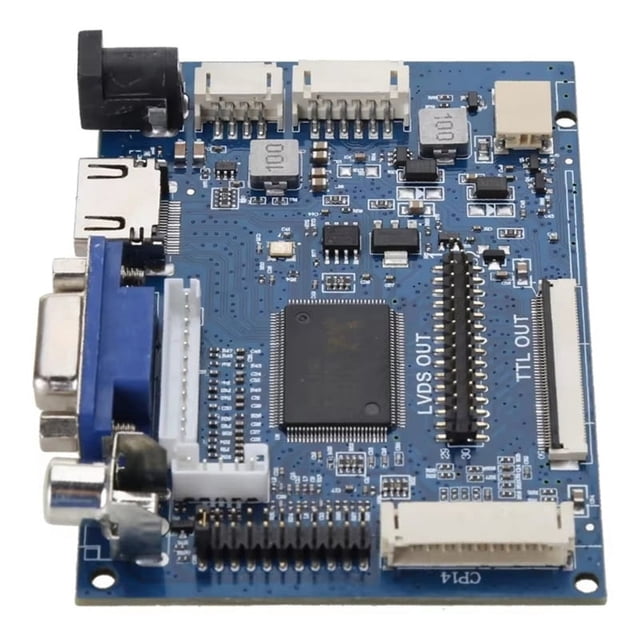 PCB800099 LCD Screen Car GPS Display LCD Driver Board -Compatible VGA AV to TTL RGB LVDS,1 x PC Board,Blue