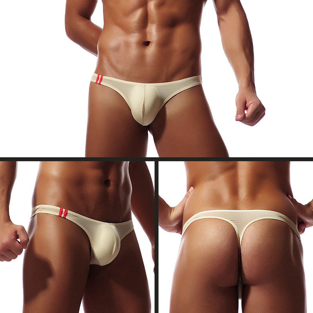 Mens Low Rise Bulge Pouch G-string Shorts T-back Thong Briefs Underwear 