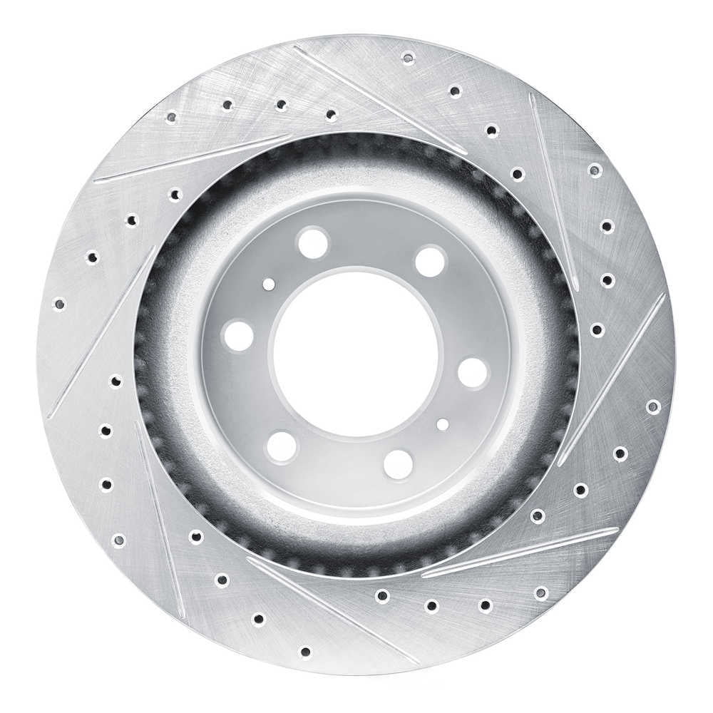Dynamic Friction Company 631-76162L DFC Brake Rotor - Drilled And Slotted - Silver