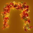 thumbnail image 3 of 5.9Ft Fall Maple Leaf Garland - Artificial Maple Garland Lighted Fake Fall Leaves, Fall Thanksgiving Garland, Fall Decor for Home Wedding Party,Thanksgiving Decorations,Saffron, 3 of 6
