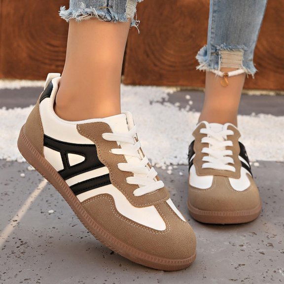 NexTorq Shoes for Women Sneakers, Slip On Shoes Women, Womens Walking Shoes, Womens Flat Shoes, Women Anti-Slip Retro Running Shoes Lightweight Comfort Lace-Up Tennis Sneakers, Black, 5.5