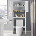 thumbnail image 3 of Over The Toilet Storage Cabinet Double Door Bathroom Organizer Adjustable Shelf, 3 of 10