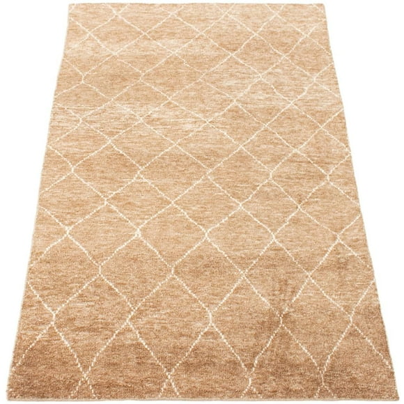 ECARPETGALLERY Tapis Noué à la Main pour Salon, Salle à Manger et Chambre à Coucher Marocain Collection Tangier 4'11" x 7'11" en Brun