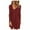 Burgundy, variant on Herrnalise Women’s Dresses Summer 2024 Casual Autumn Solid Sexy U-Neck Buttons Long Sleeve Waist Dress S-2XL