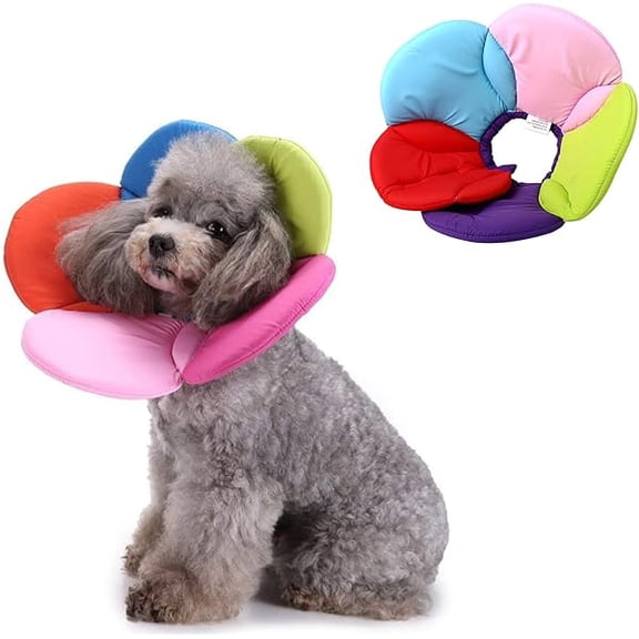 Cat Recovery Collar, Soft Elizabethan Protective Cone, Colorful Flower-Shape Adjustable Pet Recovery Cone Collar After Surgery for Small Dogs Cats Kittens Puppies to Prevent Licking Wounds