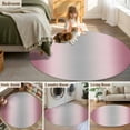 thumbnail image 5 of Round Rug 7Ft Washable Non-Slip, Pink Ombre Circle Area Rugs for Living Room Bedroom, Modern Grey Gradient Farmhouse Art Indoor Floor Mats Carpet Runner for Home Decor Aesthetic, 5 of 8