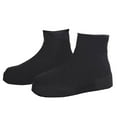 thumbnail image 1 of Aocisk Couvre-Chaussures de Pluie Réutilisables Couvre-Chaussures en Silicone Protecteurs de Chaussures pour Pluie Neige Jour Désert Plage Routes Boueuses Haut Noir Noir P, 1 of 6