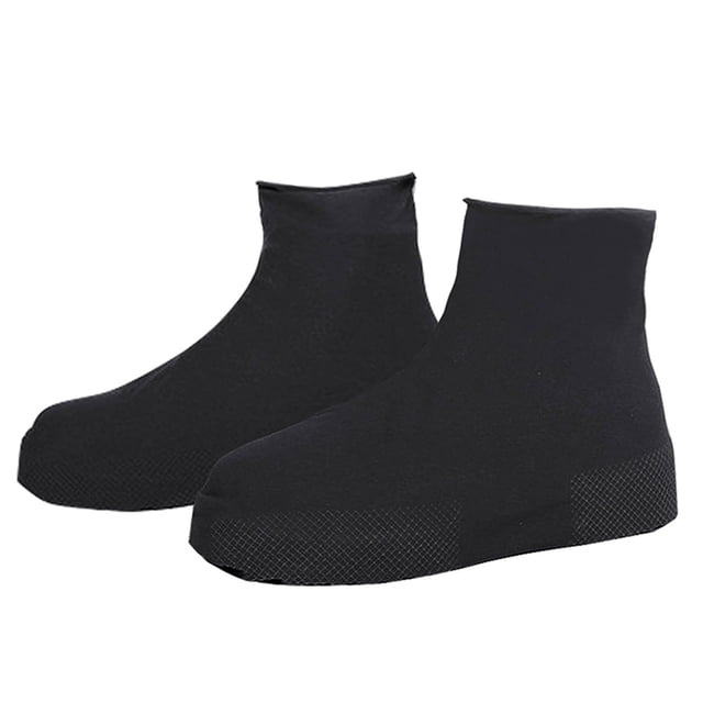 Aocisk Couvre-Chaussures de Pluie Réutilisables Couvre-Chaussures en Silicone Protecteurs de Chaussures pour Pluie Neige Jour Désert Plage Routes Boueuses Haut Noir Noir P