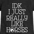 thumbnail image 3 of Instant Message - Idk I Like Horses - Toddler & Youth Girls Short Sleeve Graphic T-Shirt, 3 of 6