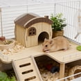 thumbnail image 6 of Guinea Pig Chinchilla Hideouts, Indoor Cat House Habitats Cages Accessories Wooden Hides, for Hamster Squirrel Small Bunny Rat Mouse B, 6 of 6